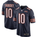 Men's Chicago Bears Mitchell Trubisky Navy 100th Season Game Jersey