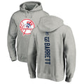 #61 BARRETT Men's New York Yankees Ash Personalized Backer Pullover Hoodie