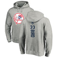 #33 BIRD Men's New York Yankees Ash Personalized Backer Pullover Hoodie