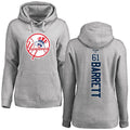 #61 BARRETT Women's New York Yankees Ash Personalized Backer Pullover Hoodie