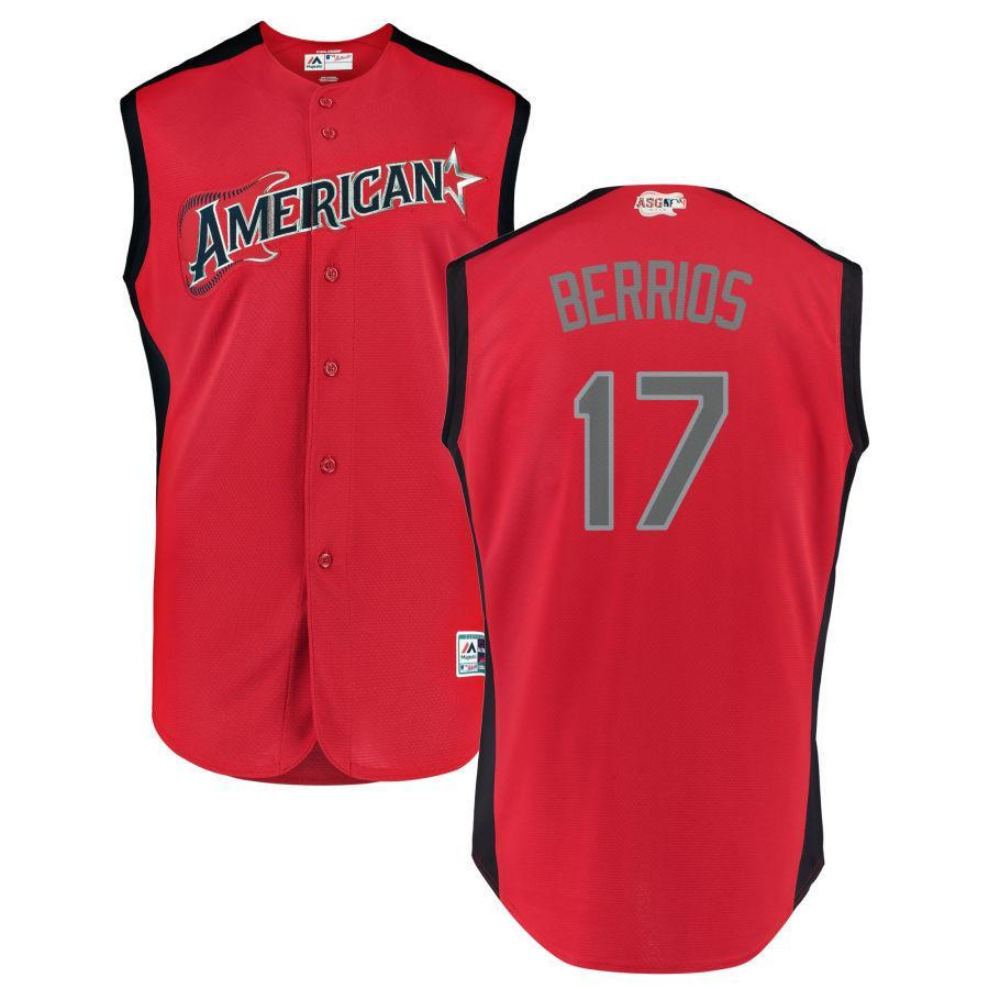 #17 Berrios Men's American League Majestic 2019 MLB All-Star Game Workout Custom Jersey