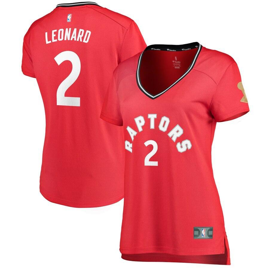 Kawhi Leonard Toronto Raptors Women's 2019 NBA Finals Champions Fast Break Replica Player Jersey Red – Icon Edition