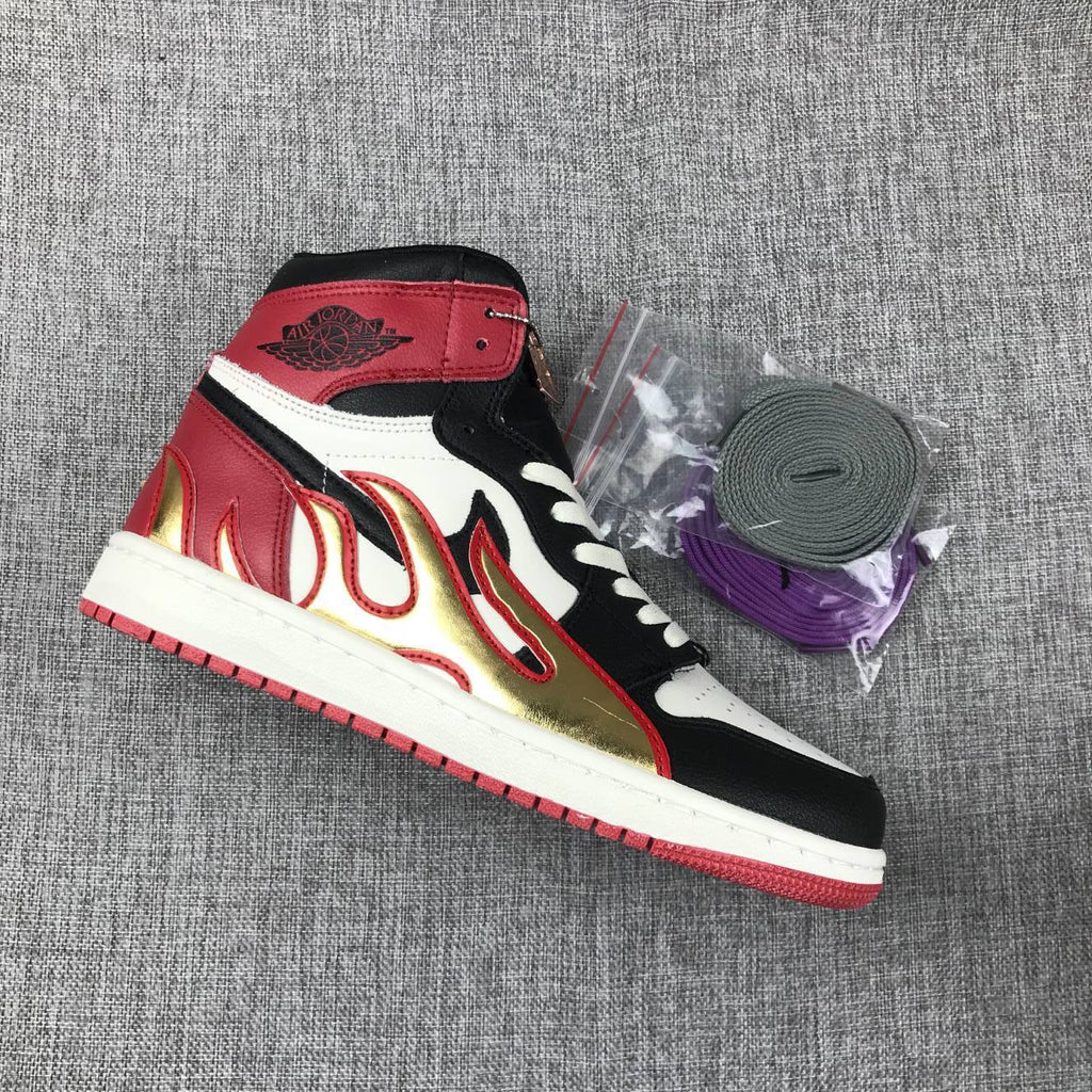 Retro Basketball Shoe 1 Fire Bred Black Toe Limited AJ1