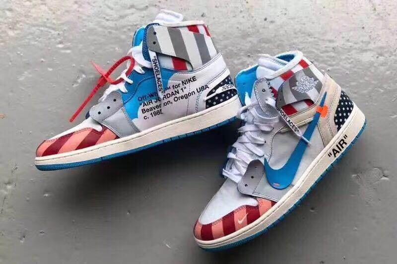 Retro Basketball Shoe 1 x Off White Special Edition AJ1 x OW