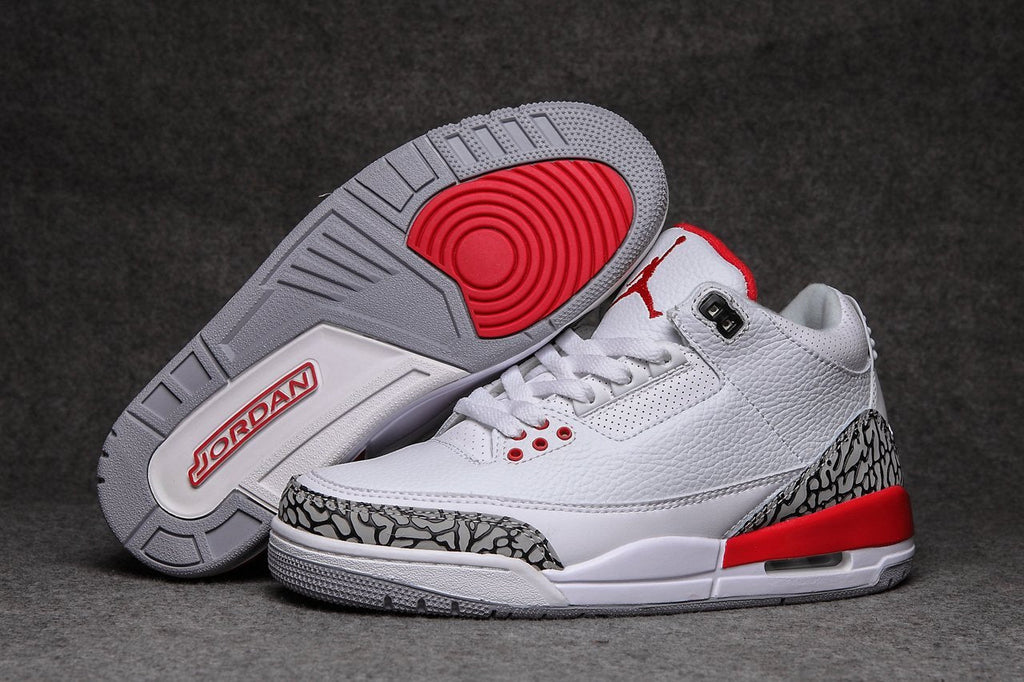 Retro Basketball Shoe 3 White Cement x Orange AJ3