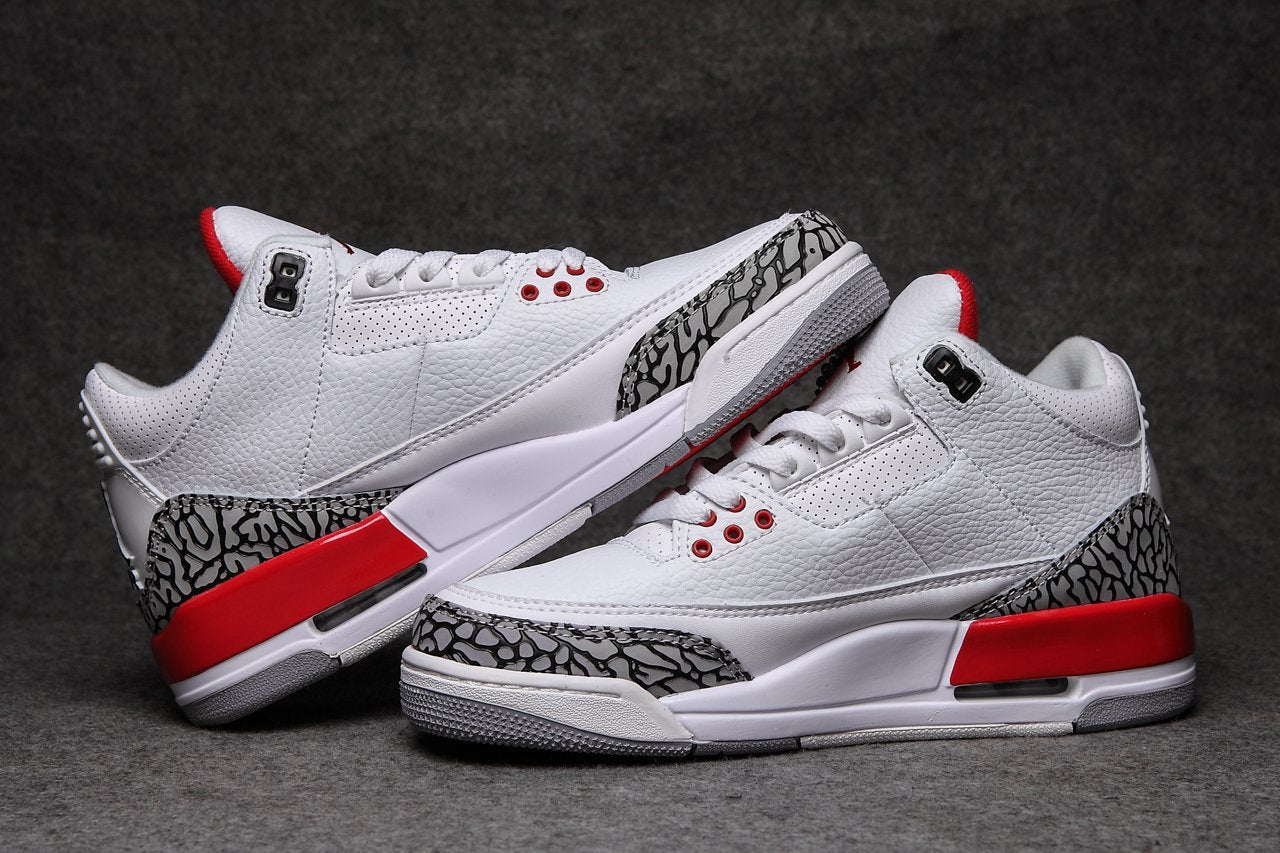 Retro Basketball Shoe 3 White Cement x Orange AJ3