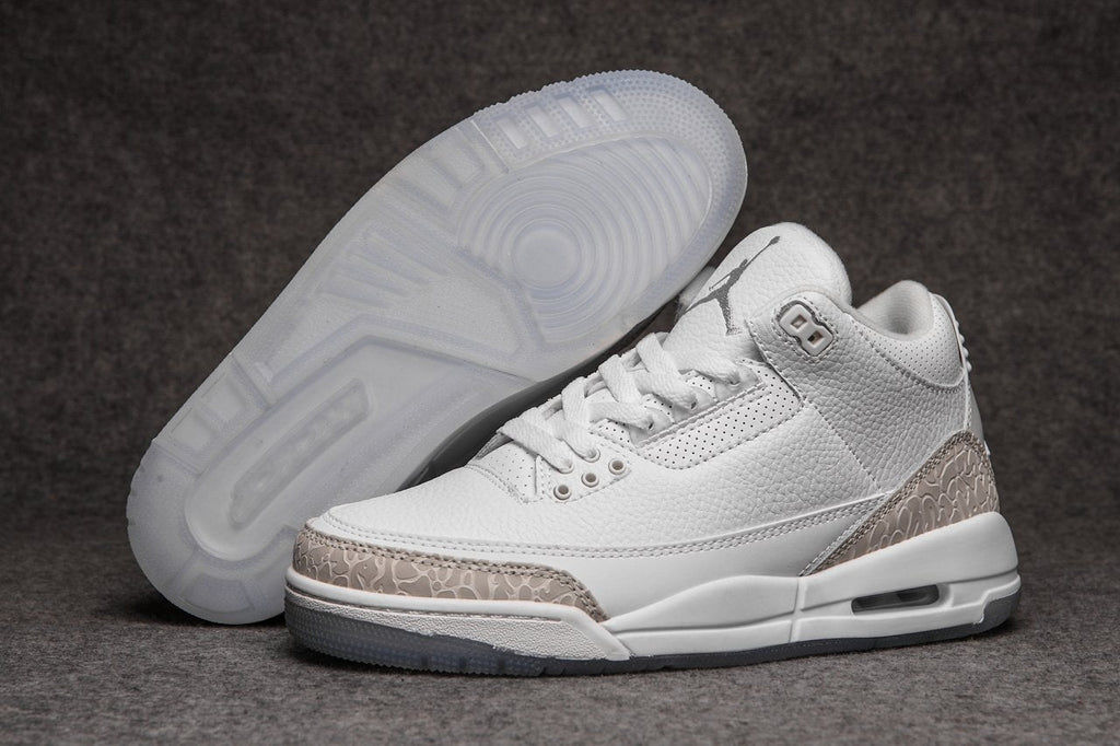 Retro Basketball Shoe 3 White Grey Cement AJ3
