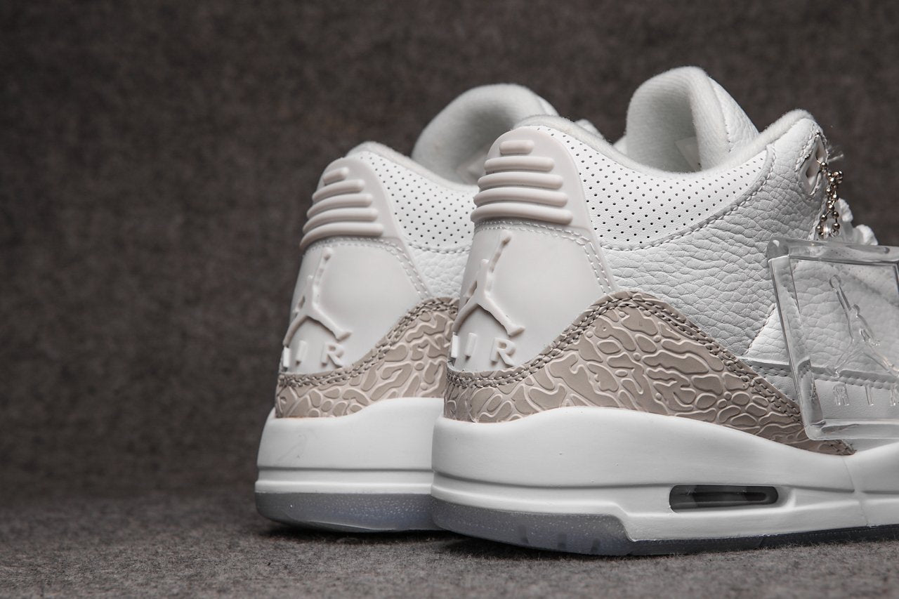 Retro Basketball Shoe 3 White Grey Cement AJ3