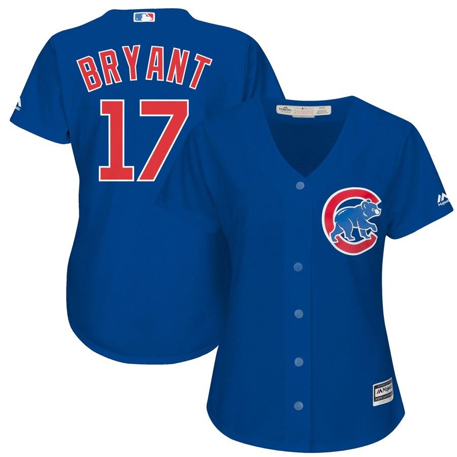 Kris Bryant 17 Chicago Cubs Women's Gray Cool Base Replica Player Jersey