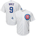 Men's Chicago Cubs Javier Baez Majestic White Home 2016 World Series Champions Team Logo Patch Player Jersey