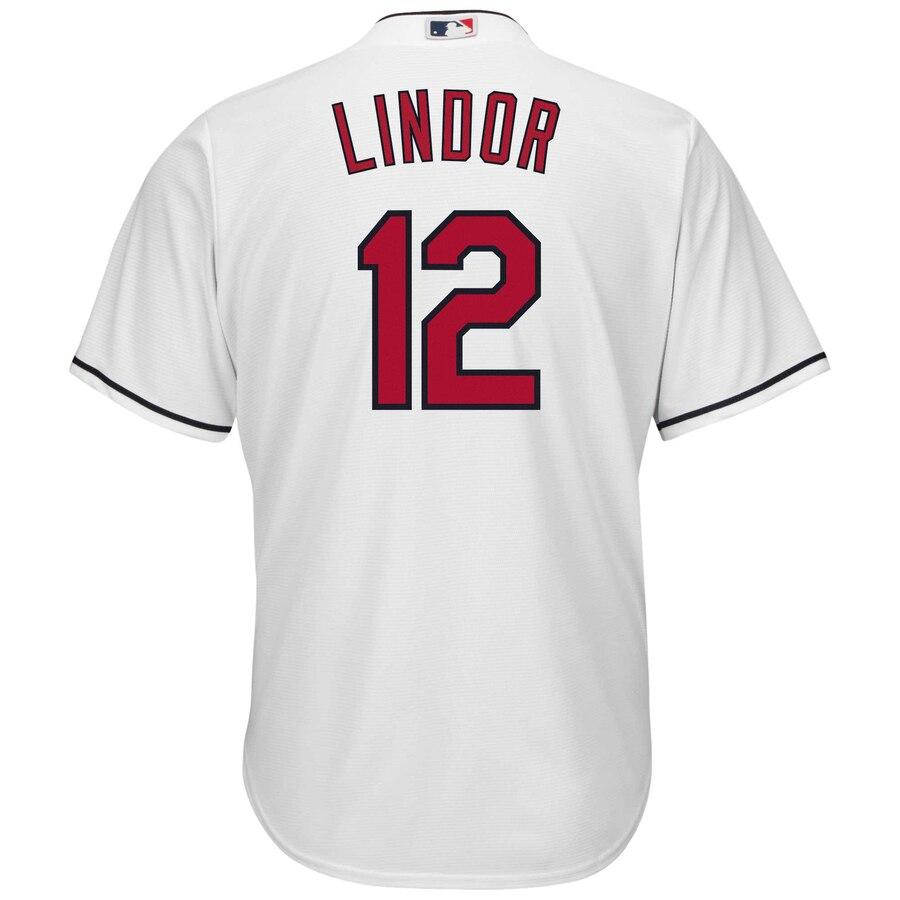 Lindor 12 Cleveland Indians Youth White Home Replica Player Jersey
