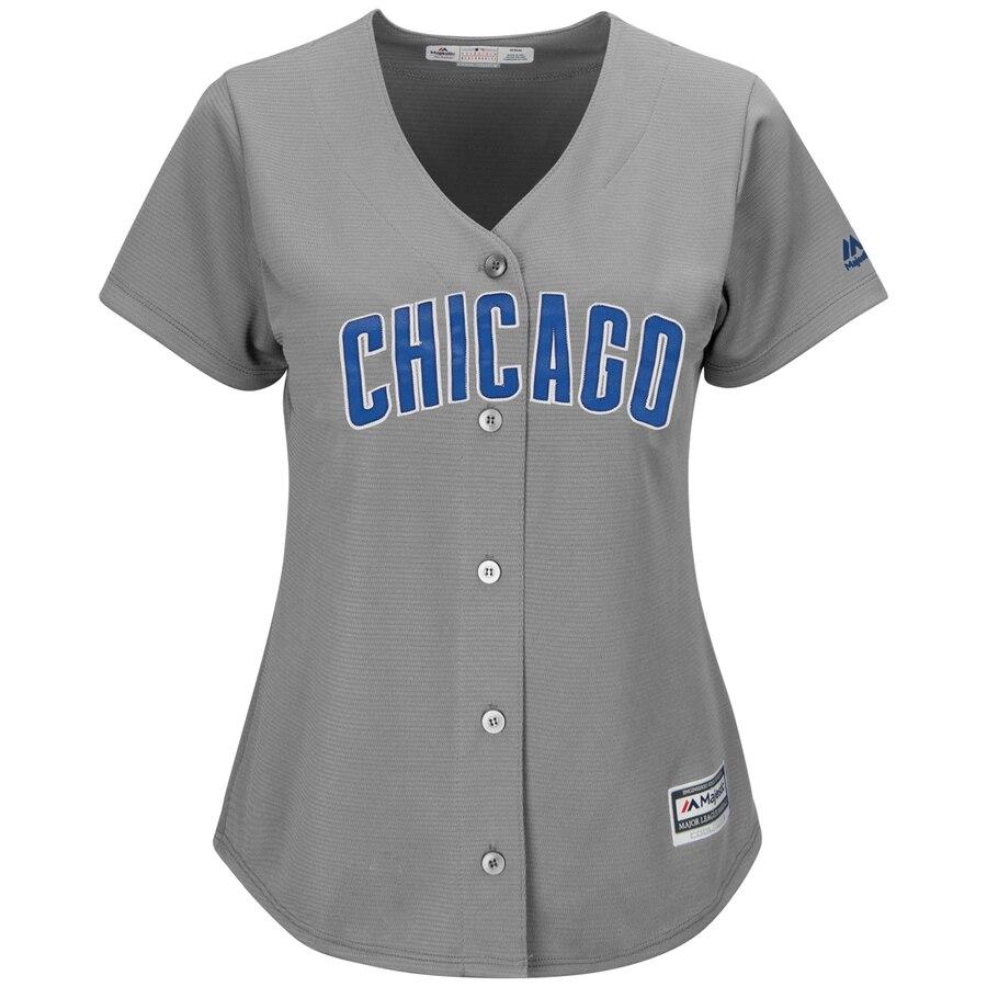 Kris Bryant 17 Chicago Cubs Women's Gray Cool Base Replica Player Jersey