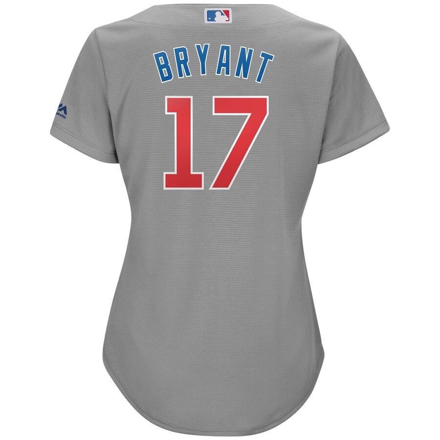 Kris Bryant 17 Chicago Cubs Women's Gray Cool Base Replica Player Jersey