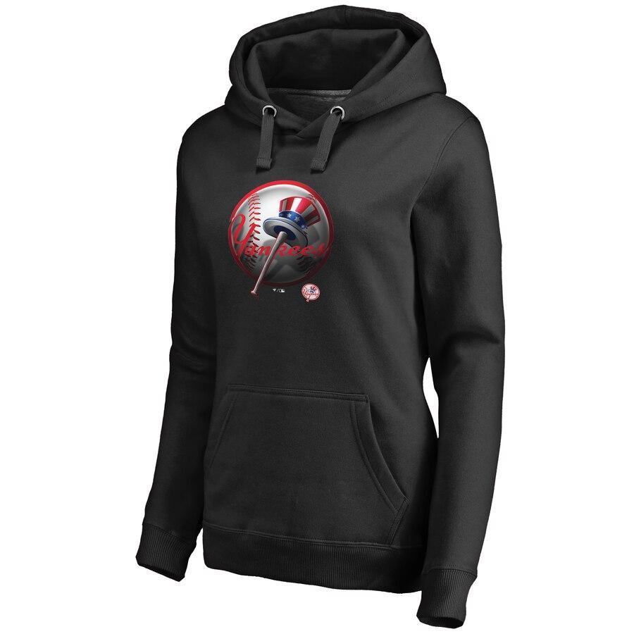 #61 BARRETT Women's New York Yankees Fanatics Branded Black Personalized Midnight Mascot Pullover Hoodie
