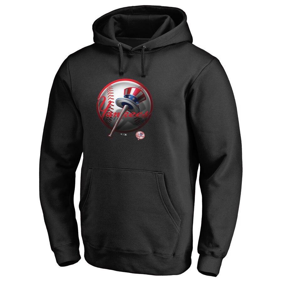 #61 BARRETT Men's New York Yankees Fanatics Branded Black Personalized Midnight Mascot Pullover Hoodie
