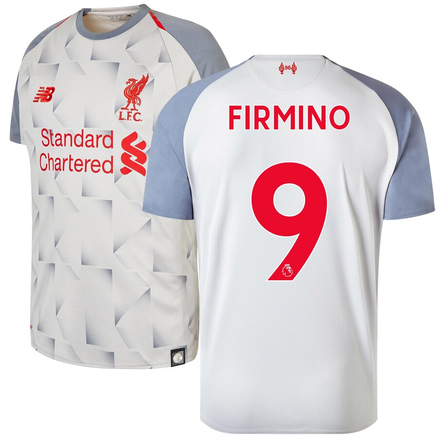 Roberto Firmino New Balance Youth 2018/19 Third Replica Player Jersey – Gray