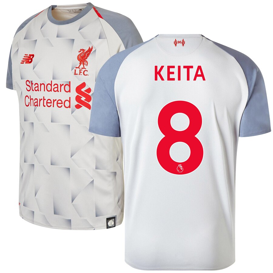 Naby Keita New Balance Youth 2018/19 Third Replica Player Jersey – Gray