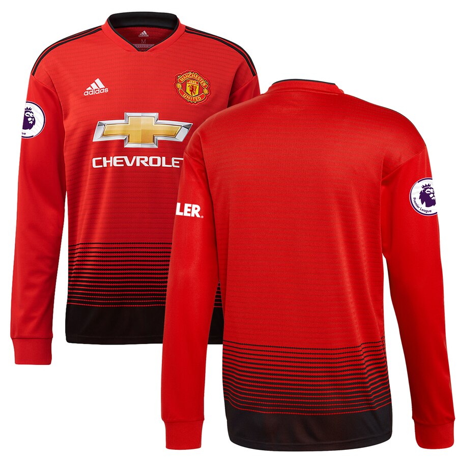 2018/19 Home Replica Patch Long Sleeve Jersey – Red