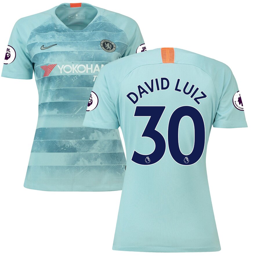 David Luiz Women's 2018/19 Third Stadium Replica Player Jersey – Blue