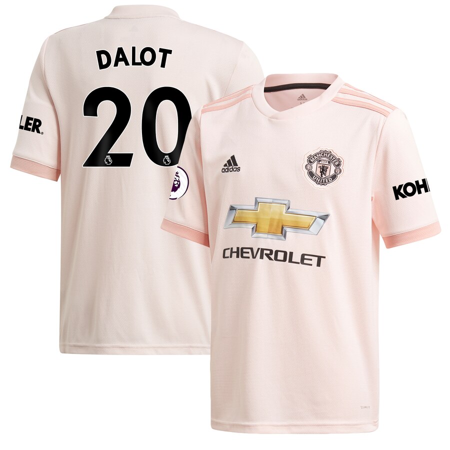 Diogo Dalot 18/19 Away Authentic Jersey – Coral
