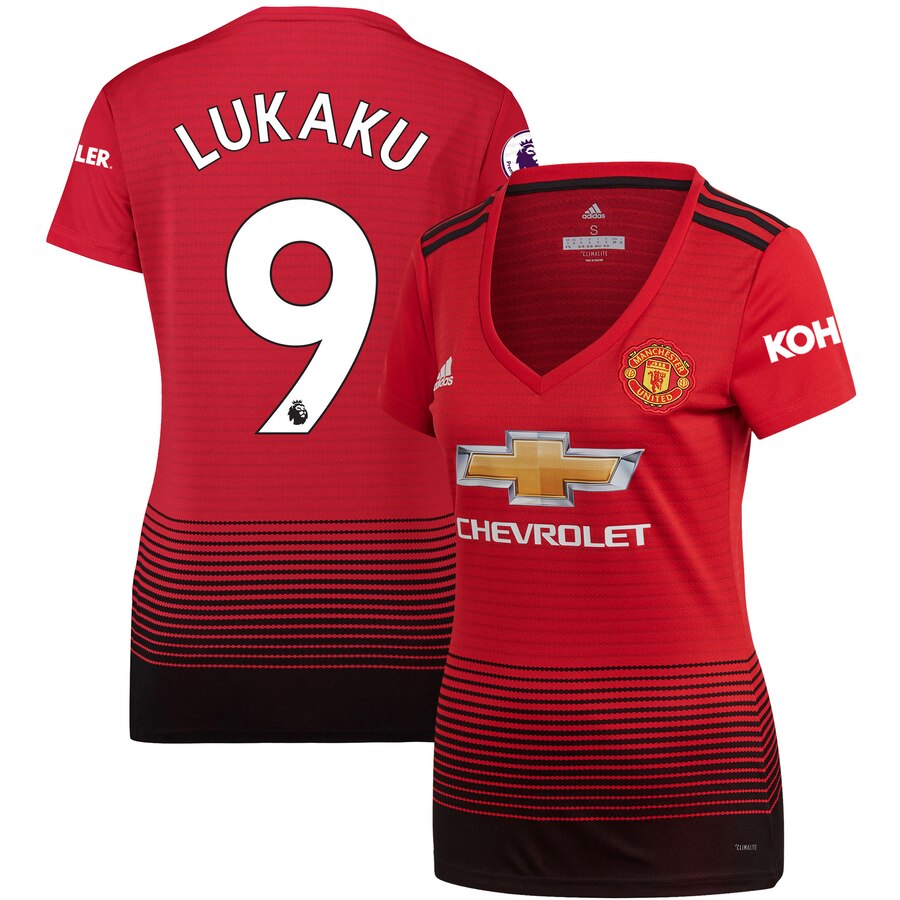 Romelu Lukaku Women's 18/19 Home Replica Jersey – Red