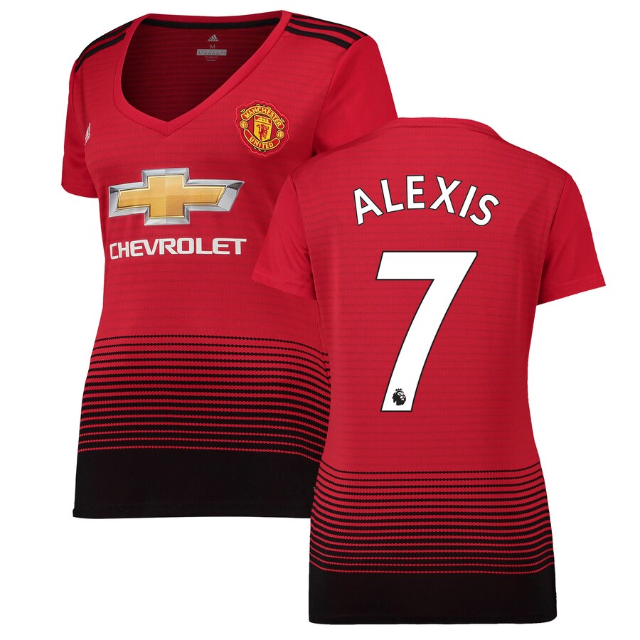 Alexis Sanchez Women's 18/19 Home Replica Jersey – Red