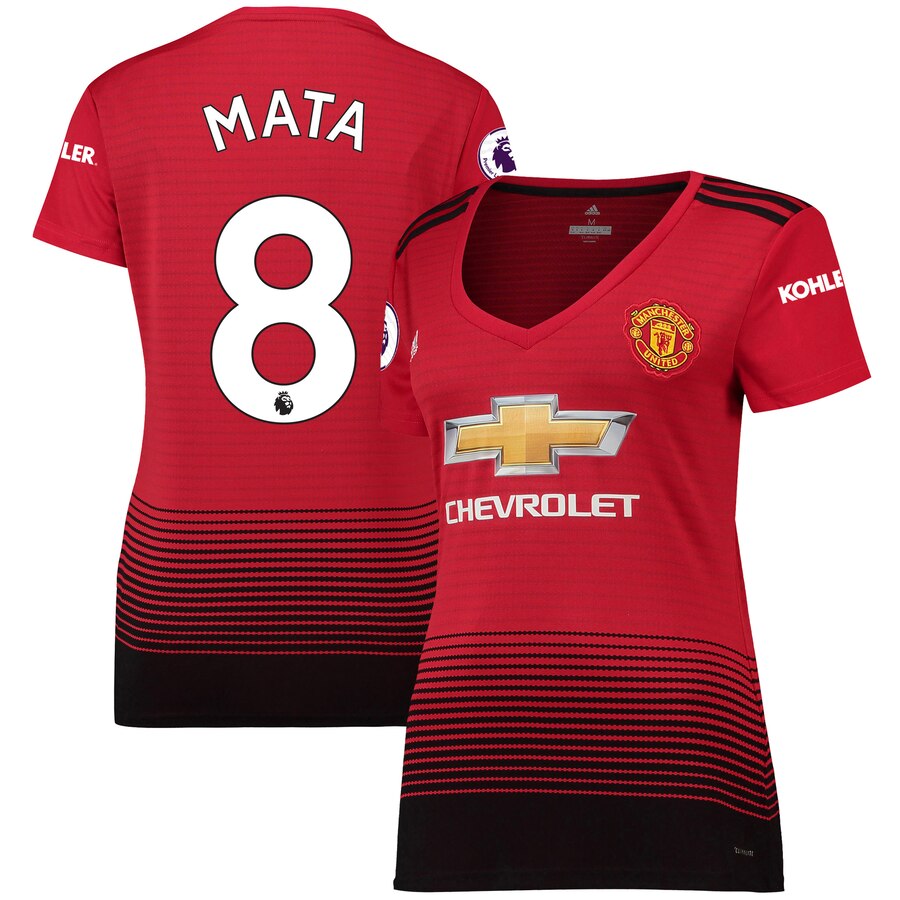 Juan Mata Women's 18/19 Home Replica Jersey – Red