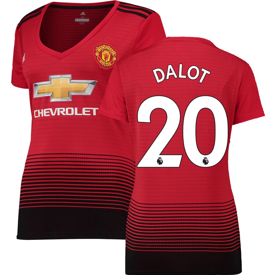 Diogo Dalot Women's 18/19 Home Replica Jersey – Red