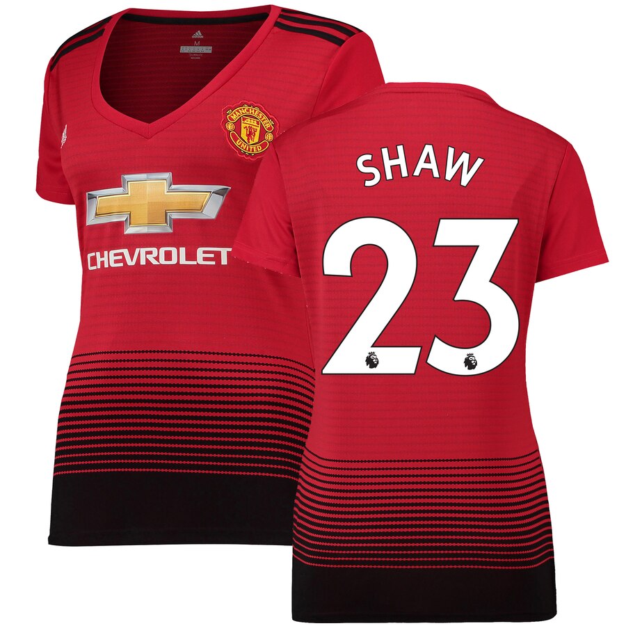 Luke Shaw Women's 18/19 Home Replica Jersey – Red