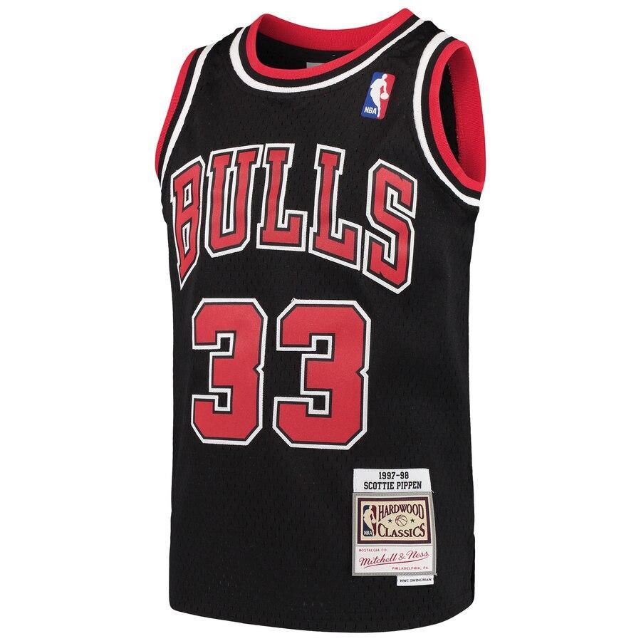 Scottie Pippen Chicago Bulls Youth Hardwood Classics Swingman Throwback Jersey – Black