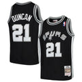 Tim Duncan San Antonio Spurs Youth Swingman Throwback Jersey – Black