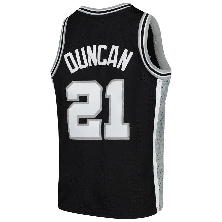 Tim Duncan San Antonio Spurs Youth Swingman Throwback Jersey – Black