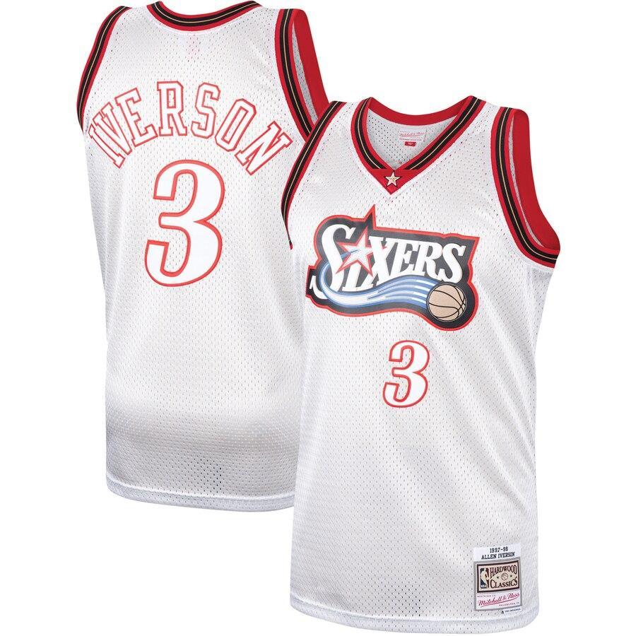 Allen Iverson Philadelphia 76ers Hardwood Classics Platinum Swingman Jersey