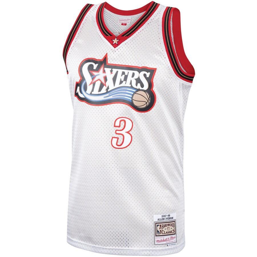 Allen Iverson Philadelphia 76ers Hardwood Classics Platinum Swingman Jersey