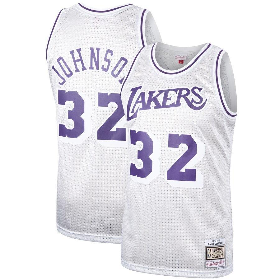 Magic Johnson Los Angeles Lakers Hardwood Classics Platinum Swingman Jersey