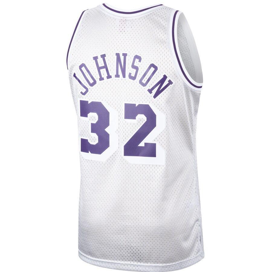 Magic Johnson Los Angeles Lakers Hardwood Classics Platinum Swingman Jersey