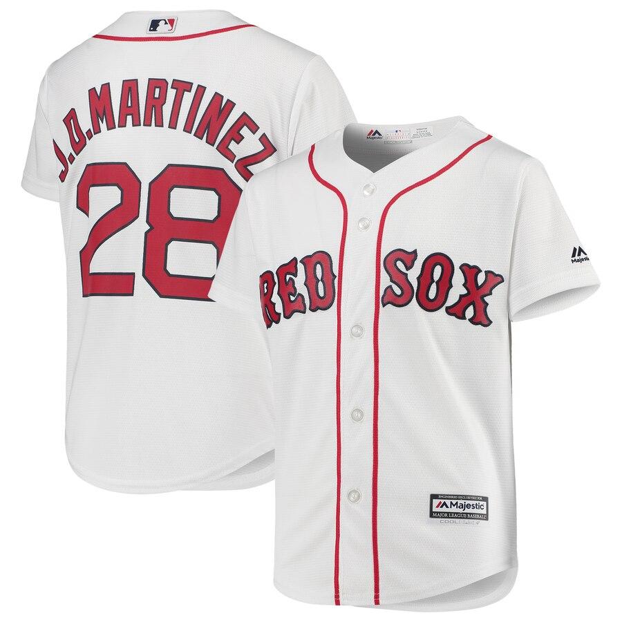 J.D. Martinez Boston Red Sox Youth White Home Official Cool Base Player Jersey