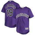 Charlie Blackmon 19 Colorado Rockies Youth Purple Alternate Official Cool Base Player Jersey