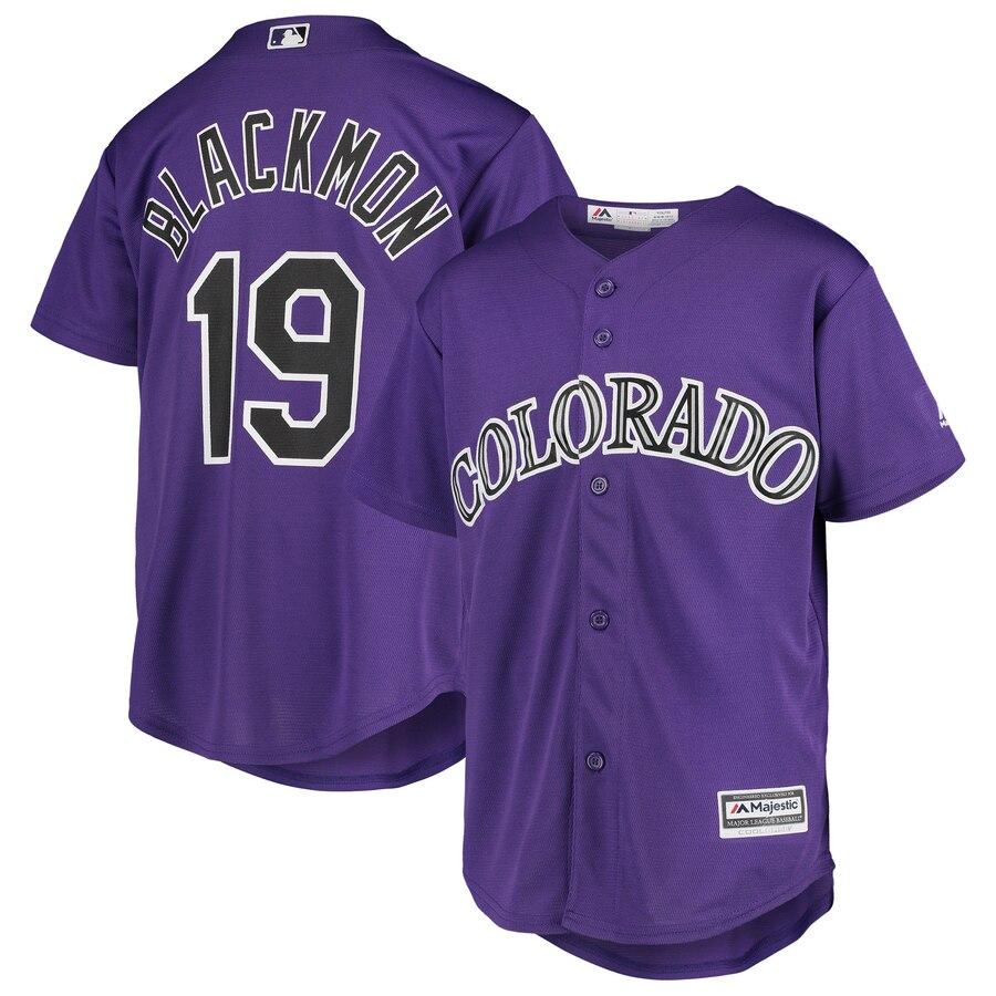 Charlie Blackmon 19 Colorado Rockies Youth Purple Alternate Official Cool Base Player Jersey