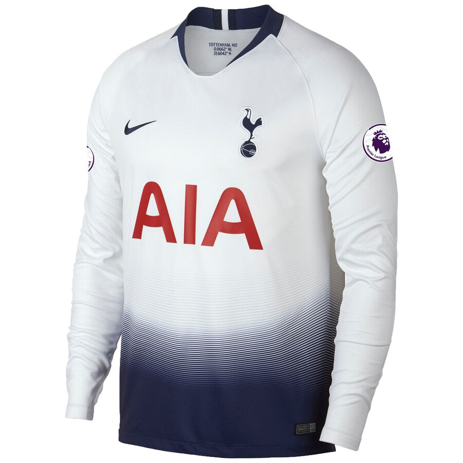 Son Heung-min Fanatics Branded 2018/2019 Home Replica Long Sleeve Jersey – White