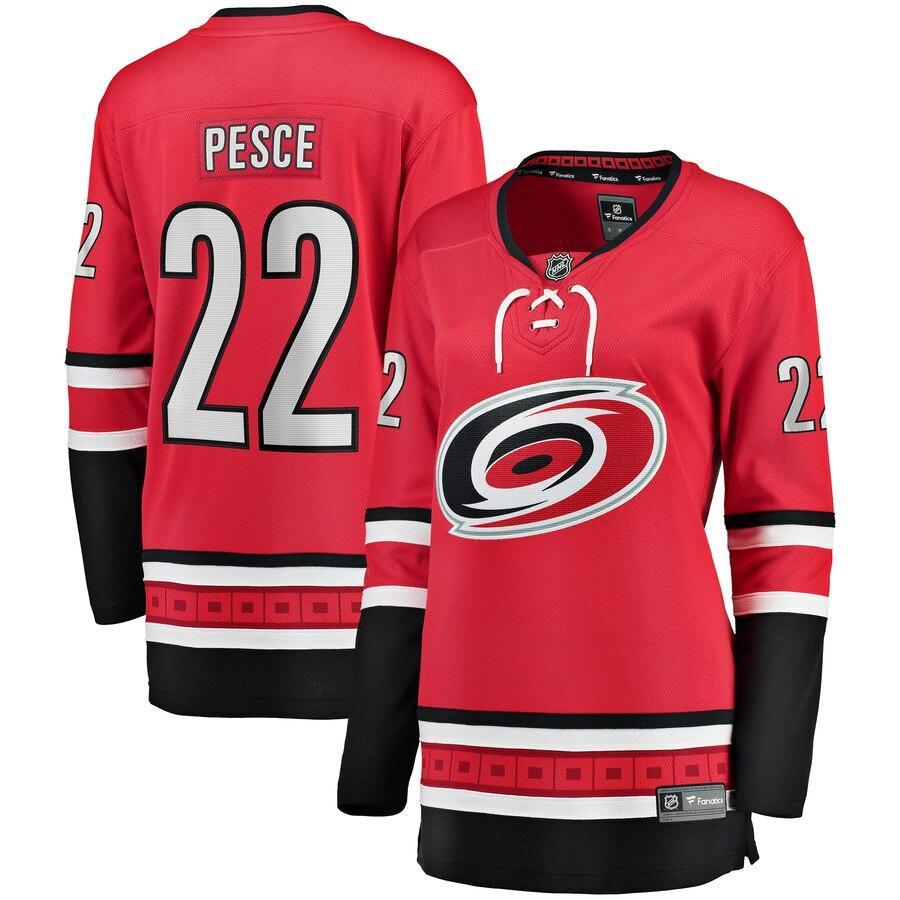 Brett Pesce Carolina Hurricanes Branded Women's Home Breakaway Player Jersey – Red