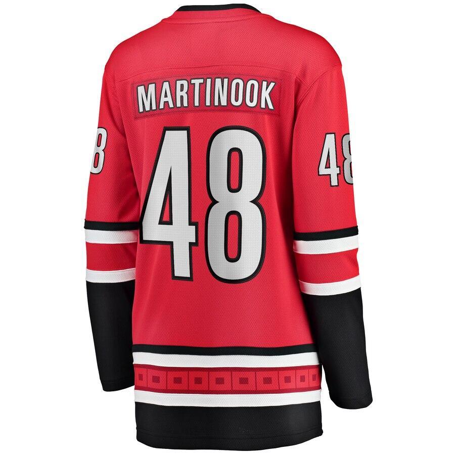 Martinook Carolina Hurricanes Branded Women's Home Breakaway Player Jersey – Red