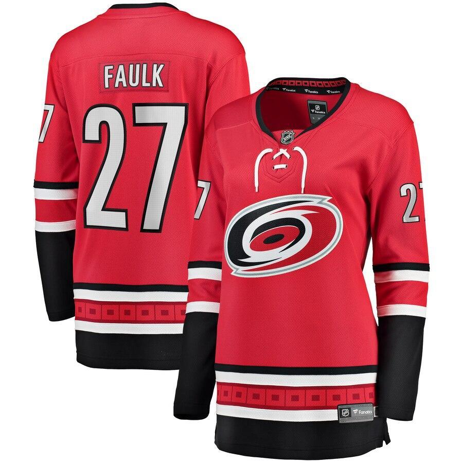 Justin Faulk Carolina Hurricanes Branded Women's Home Breakaway Player Jersey – Red
