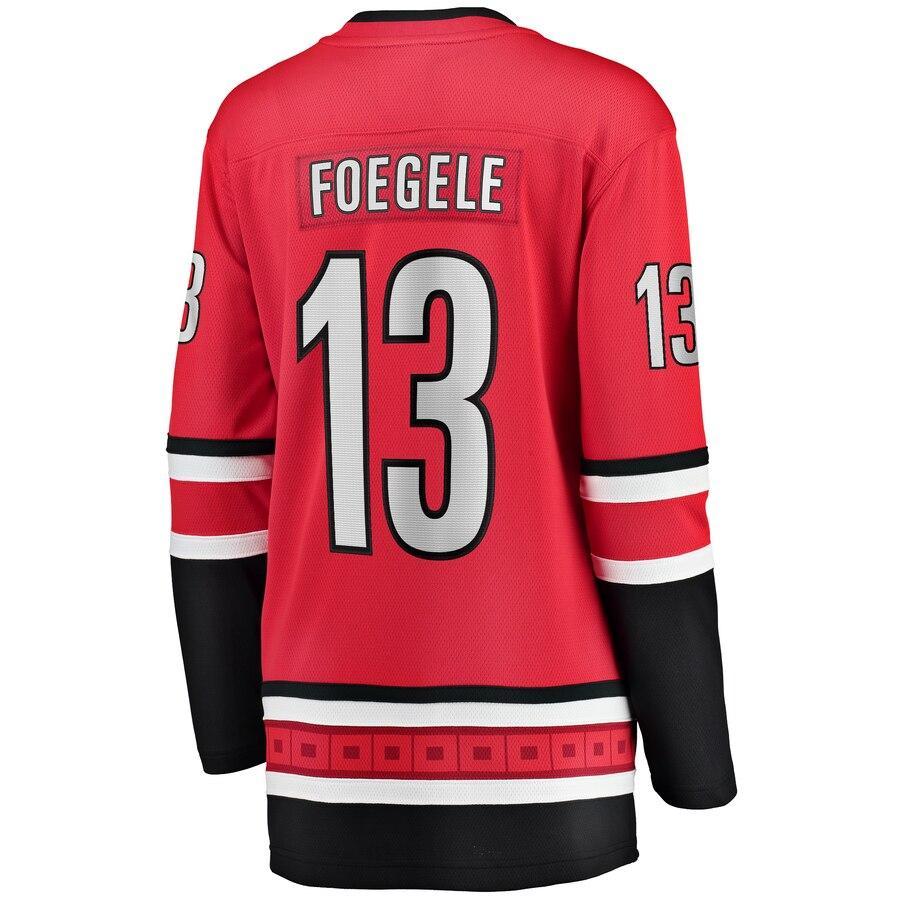 Warren Foegele Carolina Hurricanes Branded Women's Home Breakaway Player Jersey – Red
