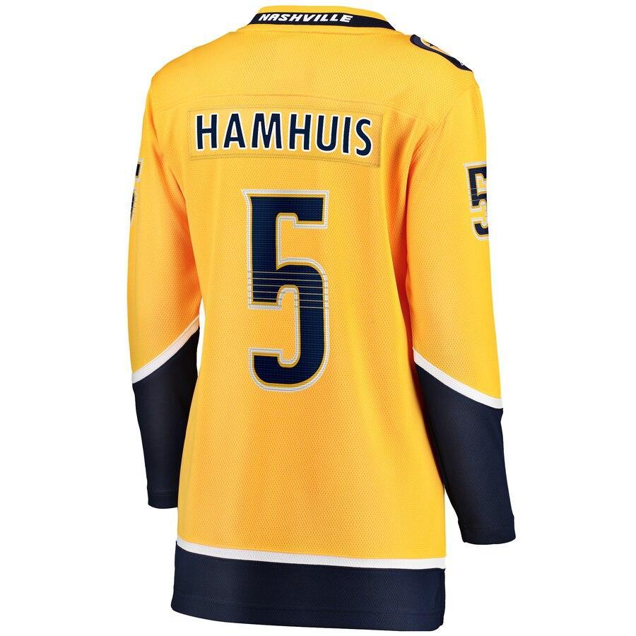 Dan Hamhuis Nashville Predators Branded Women's Home Breakaway Player Jersey – Gold