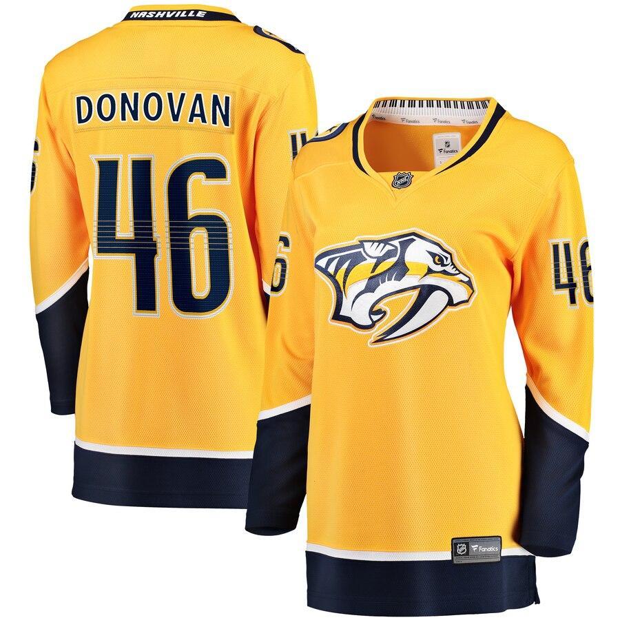 Matt Donovan Nashville Predators Branded Women's Home Breakaway Player Jersey – Gold