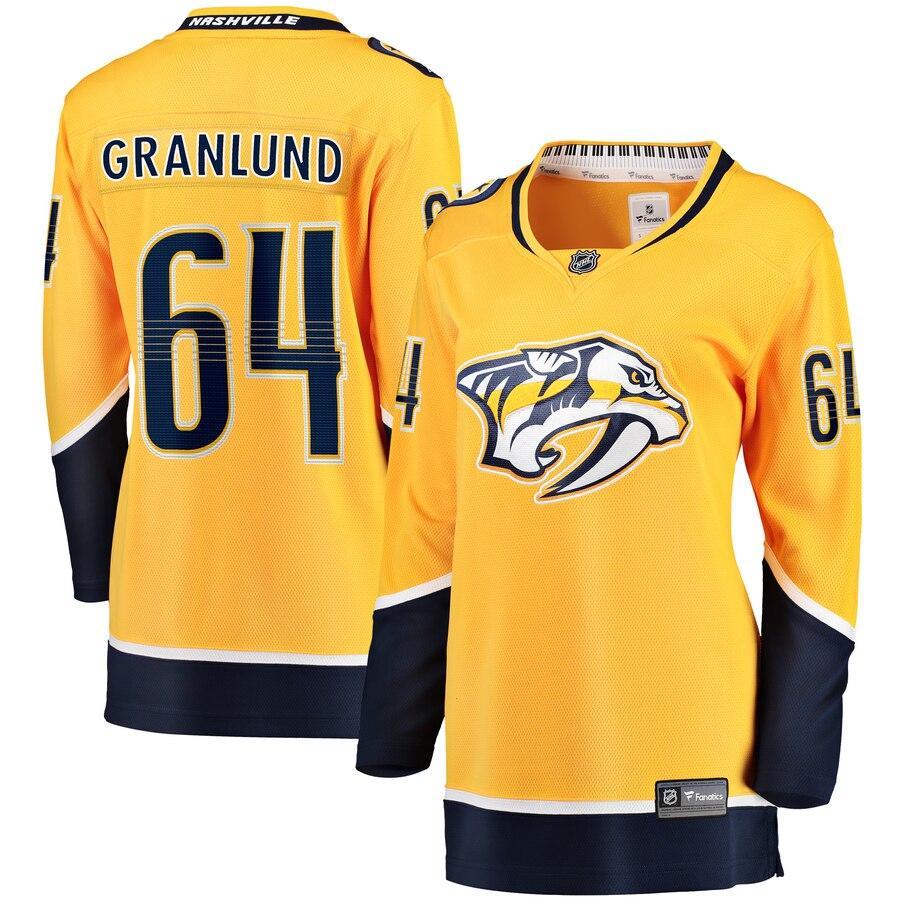 Mikael Granlund Nashville Predators Branded Women's Home Breakaway Player Jersey – Gold