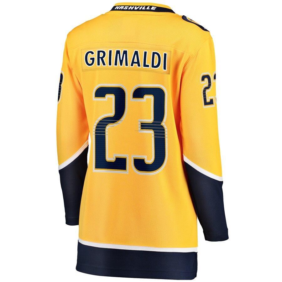 Rocco Grimaldi Nashville Predators Branded Women's Home Breakaway Player Jersey – Gold