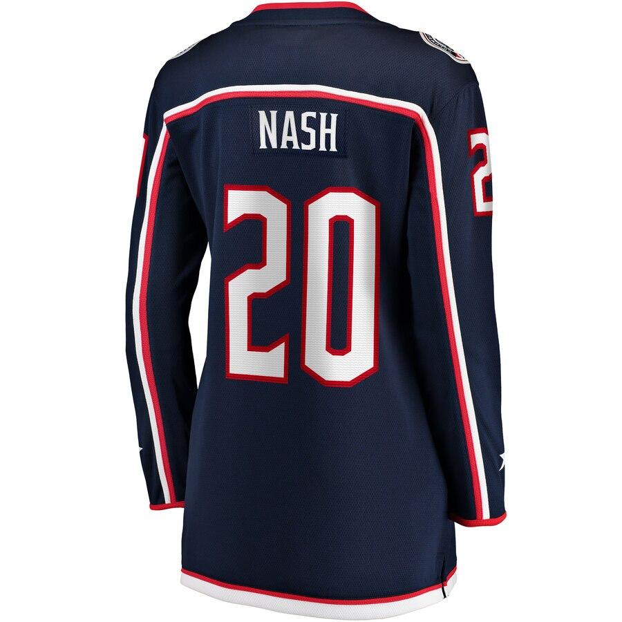 Riley Nash 20 Columbus Blue Jackets Women's Navy Home Breakaway Player Jersey