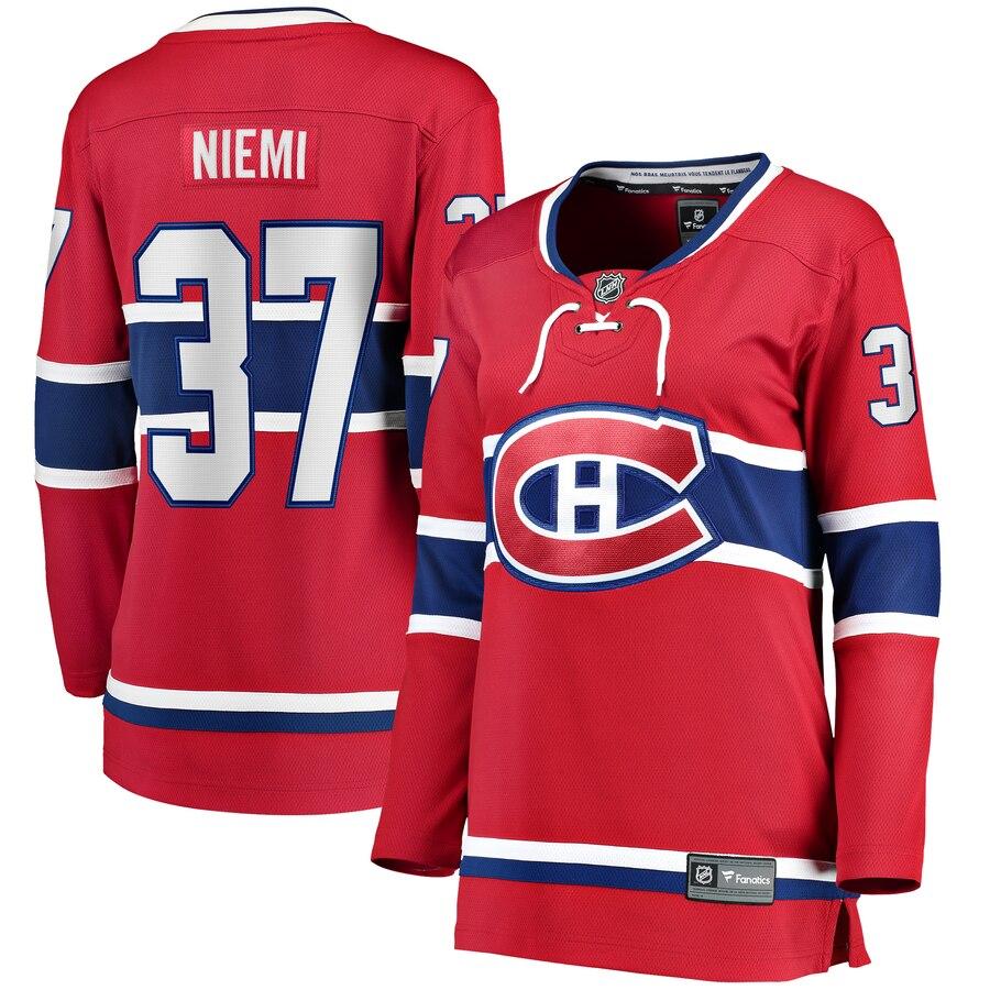 Antti Niemi 37 Montreal Canadiens Women's Red Home Breakaway Player Jersey